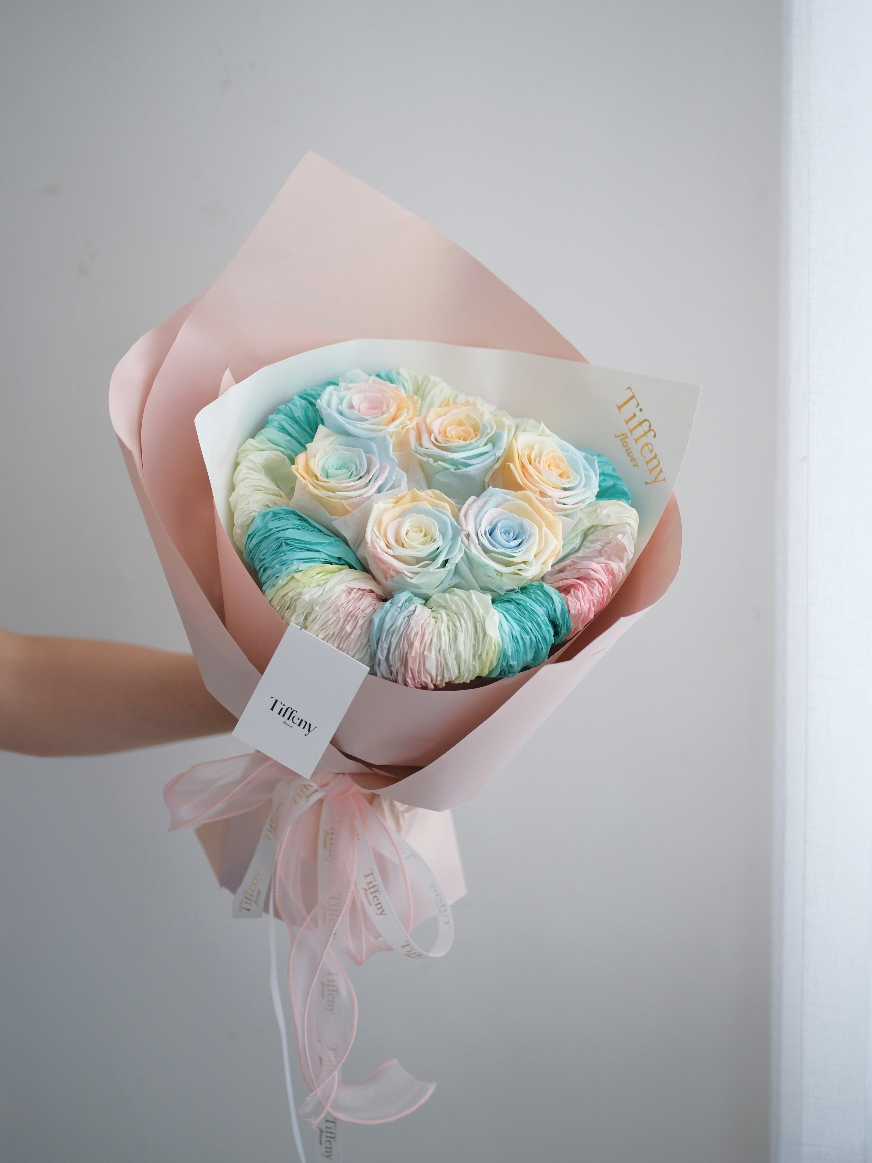 【限量1束】 簡約永生花束 / L / 彩虹糖