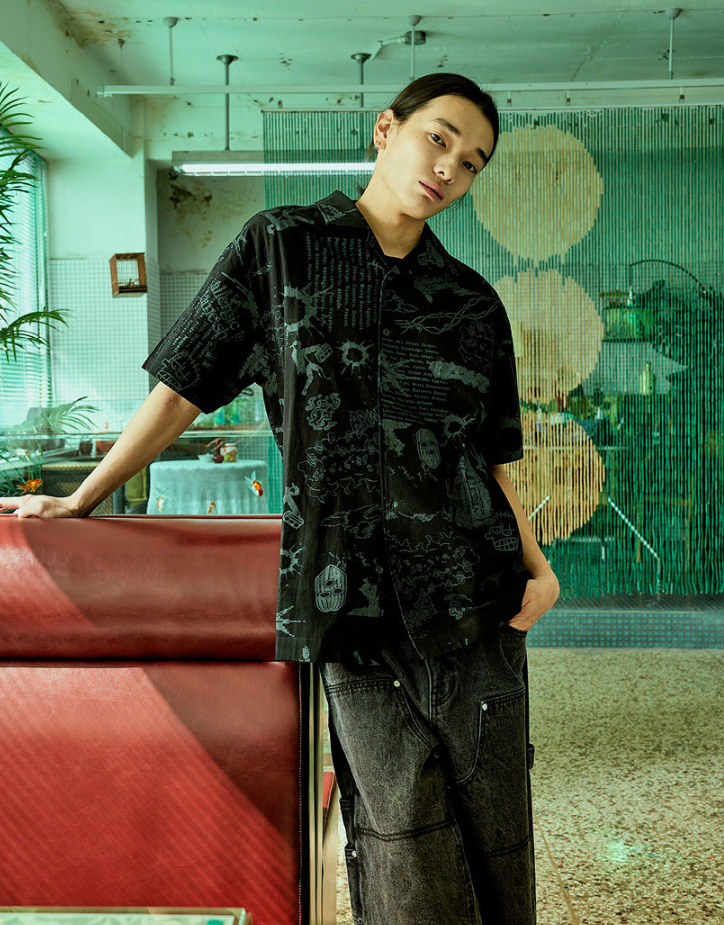 【直播】BROWN BREATH LL081643 塗鴉短袖襯衫