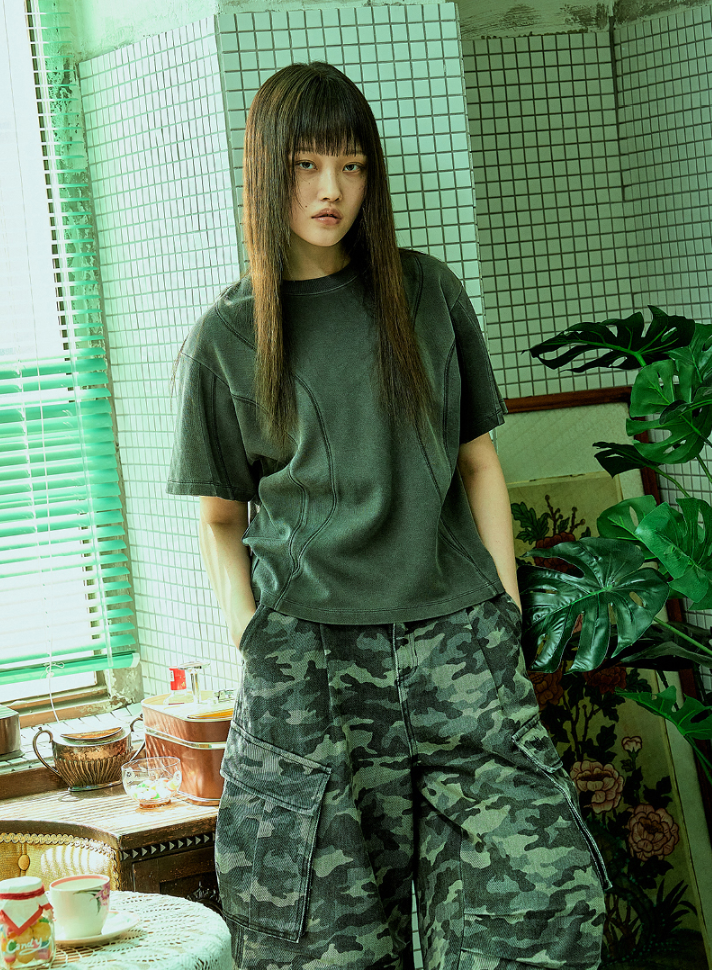 【直播】BROWN BREATH LL081645 W ABSTRACT PIGMENT 短袖上衣