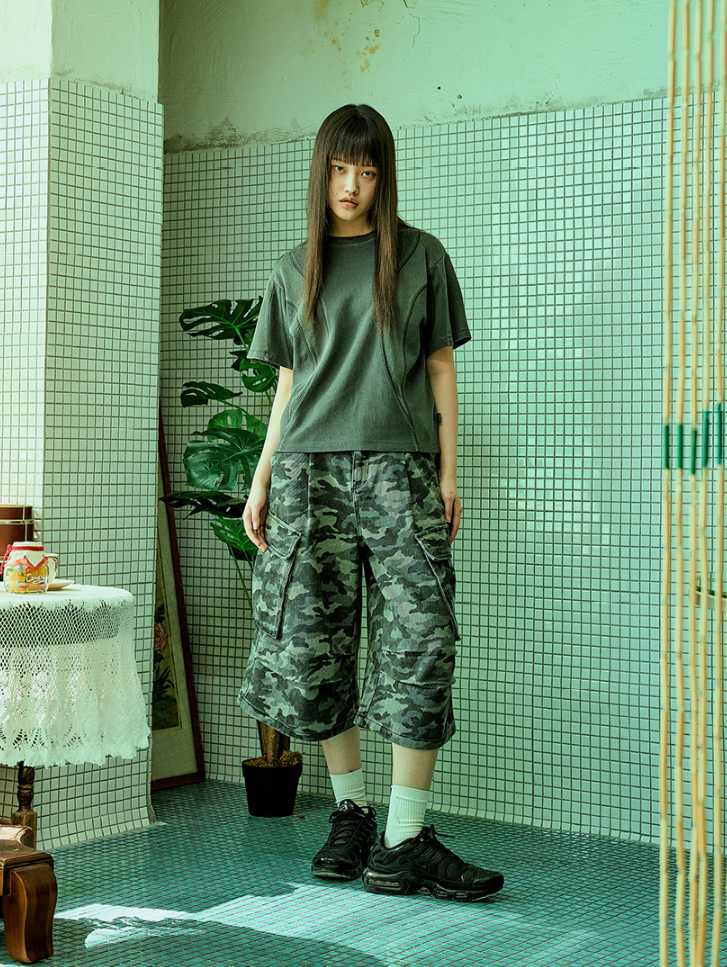 【直播】BROWN BREATH LL081645 W ABSTRACT PIGMENT 短袖上衣