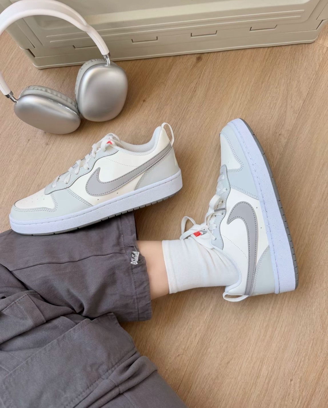 NIKE COURT BOROUGH LOW 2 GS 小DUNK 奶灰 奶油白 卡其 大童鞋 DV5456-127