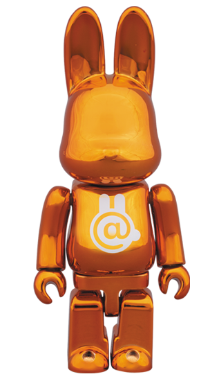 BEARBRICK R@BBRICK @ CHROME ORANGE 100%