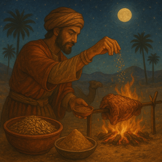 ＜img src="cat.png" alt="古代孜然子的應用,烤羊,風味香料"＞