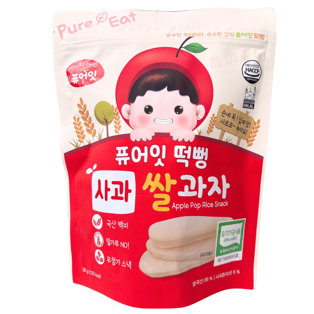 韓國幼兒有機蘋果米餅 無添加 (適合7個月以上嬰兒) 30G (紅)