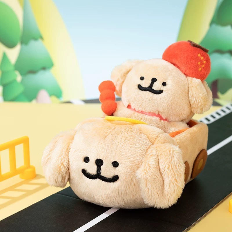 【線條小狗】 毛絨小汽車