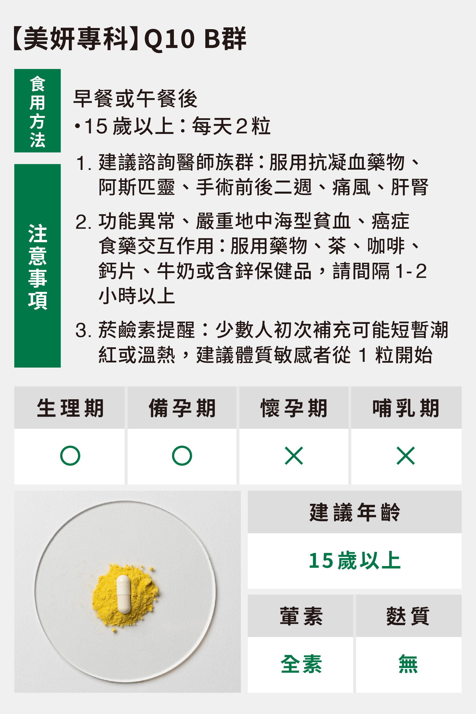 美妍專科食用方式與注意事項