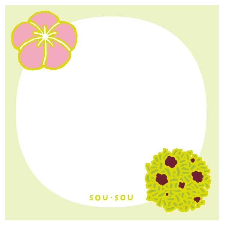 日本 SOU．SOU×PHP研究所 方型便條紙/ 和菓子