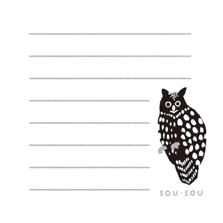 日本 SOU．SOU×PHP研究所 方型便條紙/ ふくろう