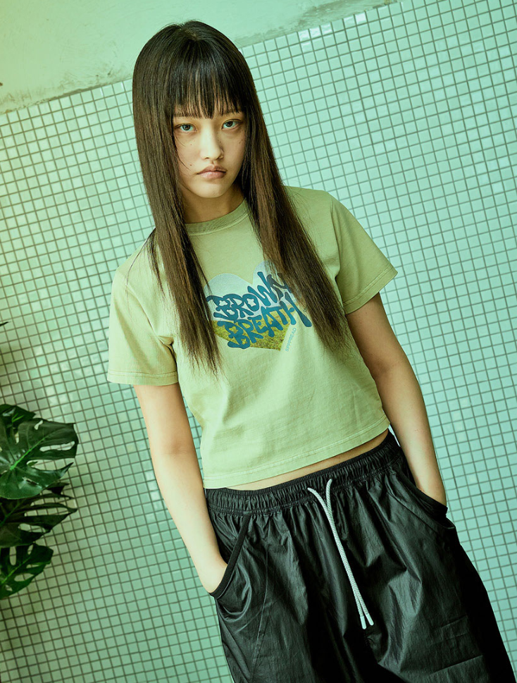 【直播】BROWN BREATH LL081649 W BB HEART PIGMENT 短款短袖上衣