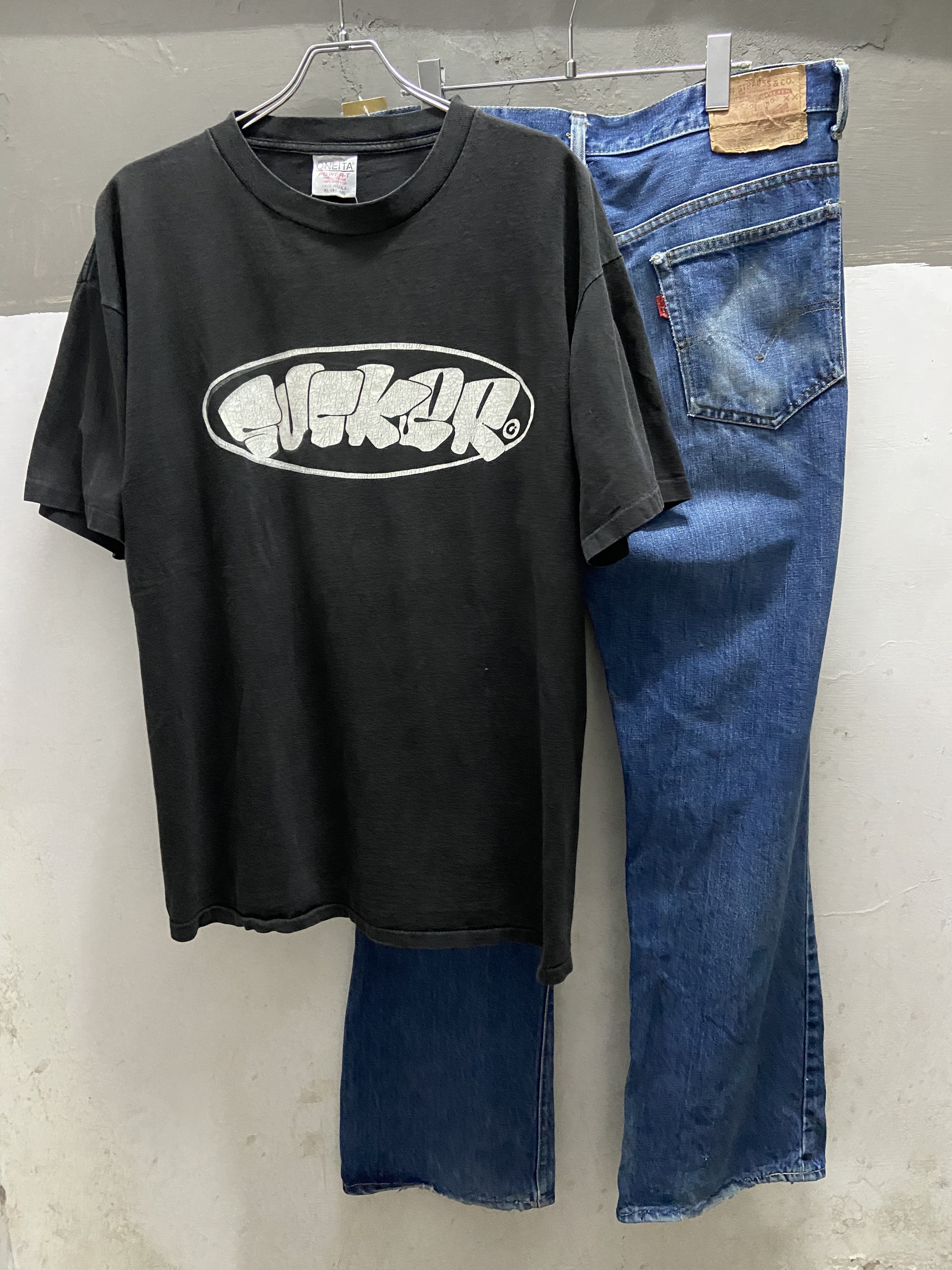 90s SUCKER OLD SKATE Print T-Shirt XL(Made In USA)