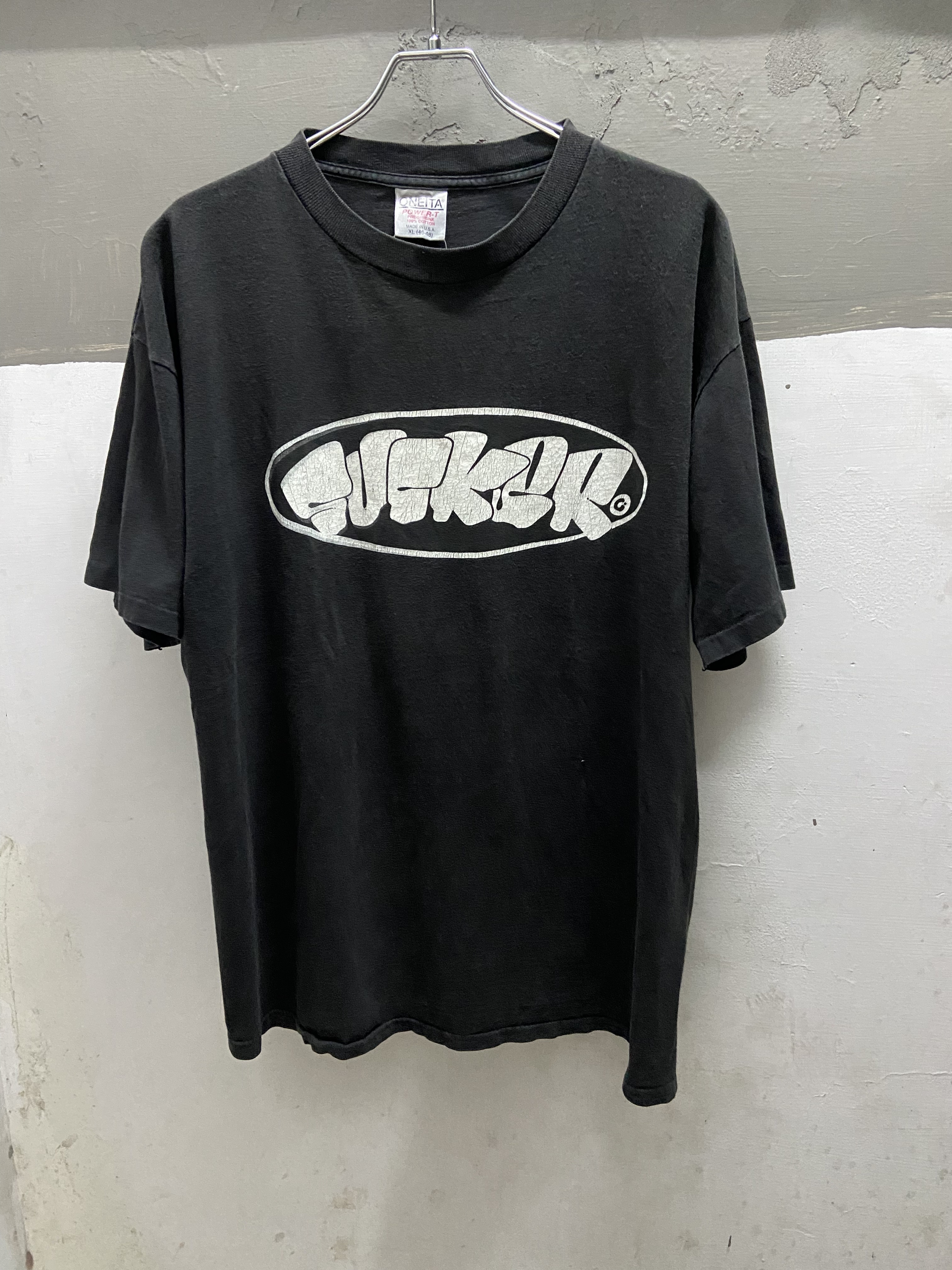 90s SUCKER OLD SKATE Print T-Shirt XL(Made In USA)