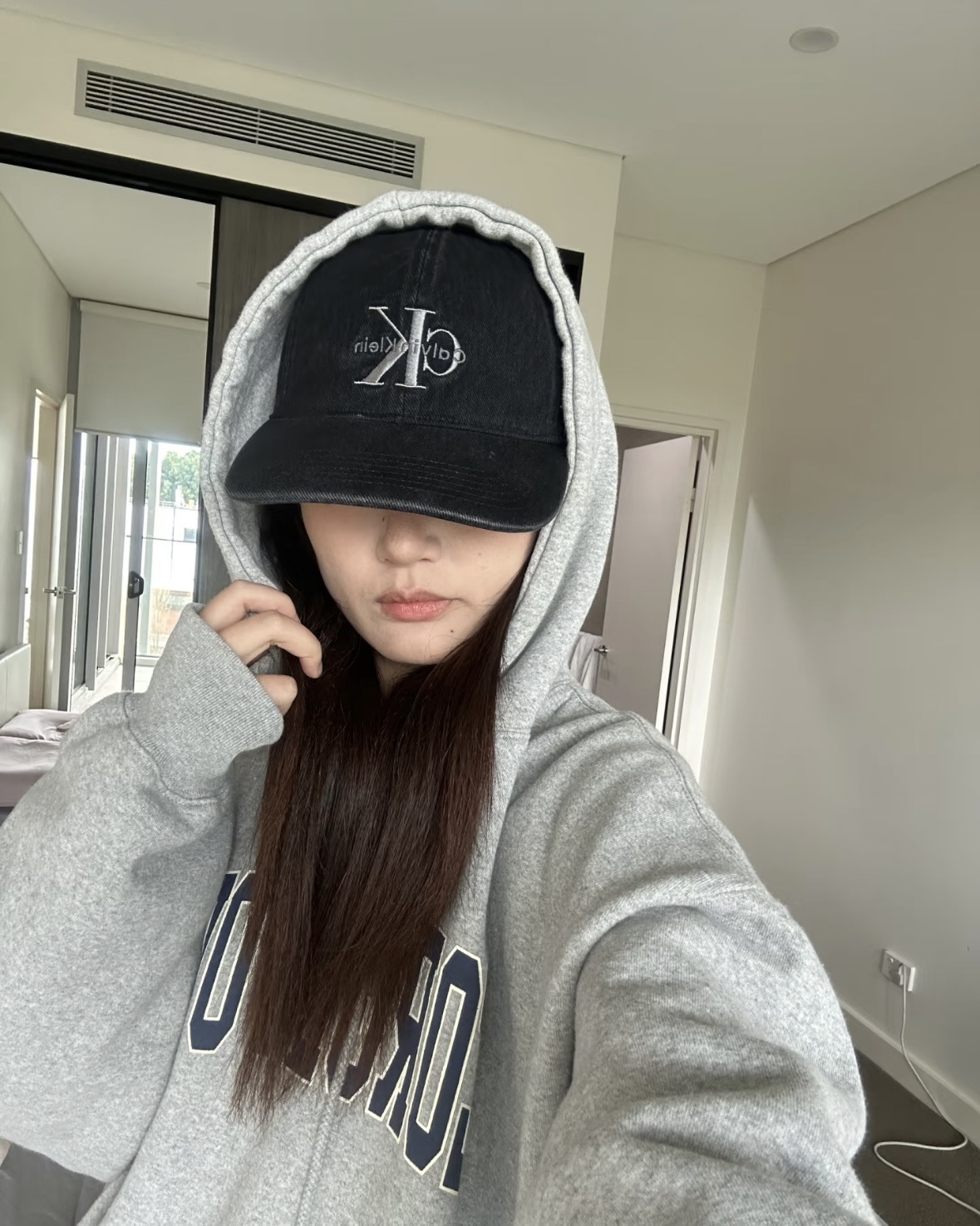 <現貨!!>Calvin Klein 大Logo 刺繡 棒球帽 老帽 帽子 黑