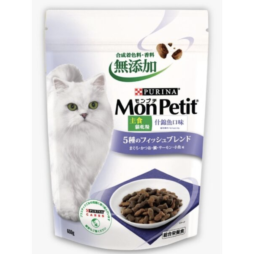 Purina Mon Petit - 主食貓乾糧 - 什錦魚口味 600G