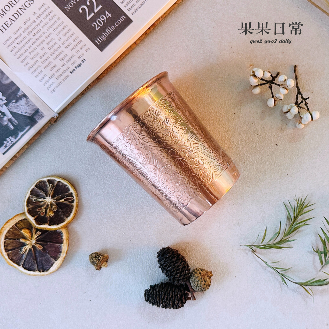 印度純銅水杯 300ml India Pure Copper Glass 300ml (Embossed/壓花)