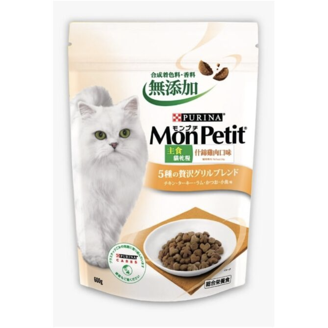 Purina Mon Petit 主食貓乾糧 - 什錦雞肉口味 600G