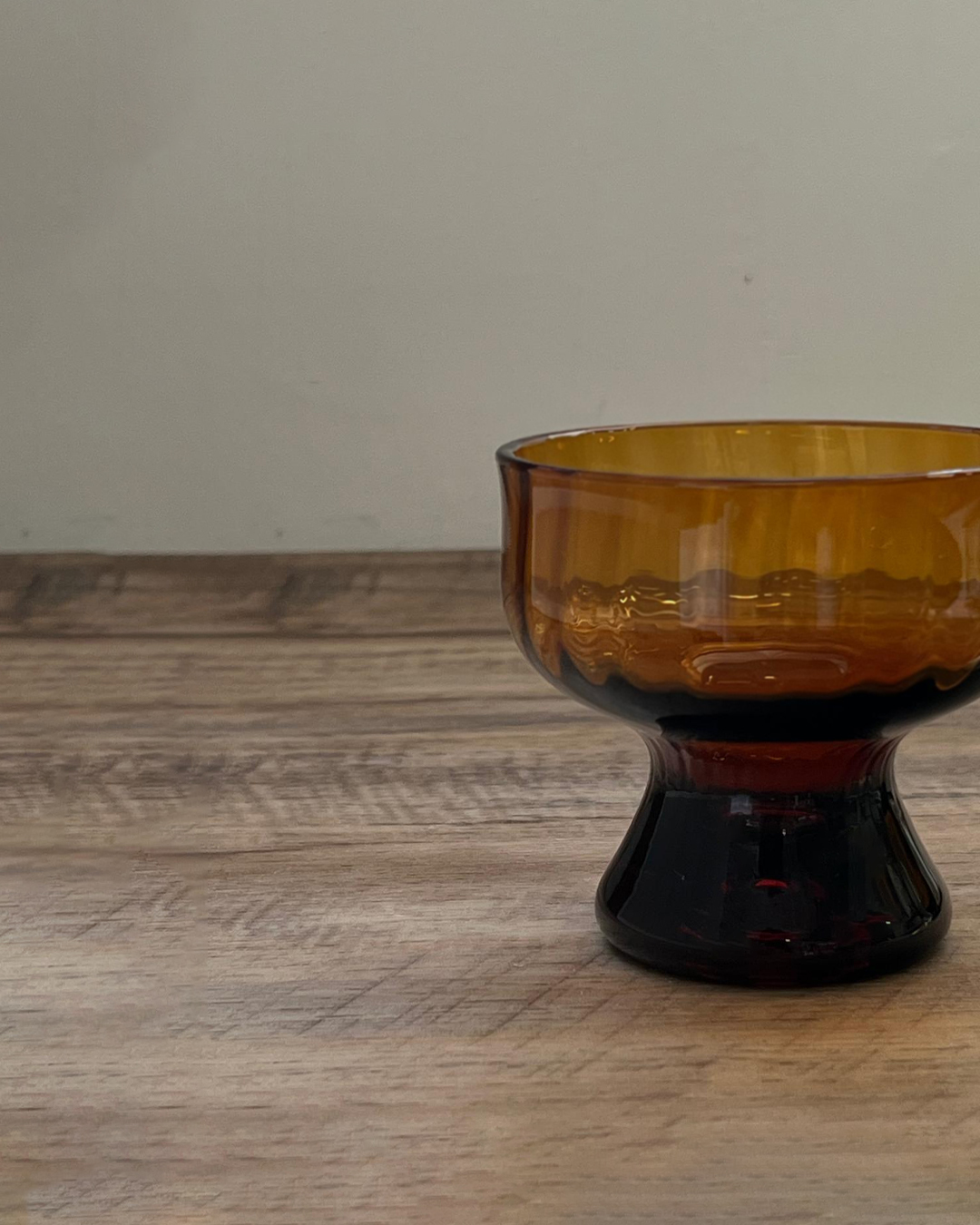 昭和摩登珈琲 Byron琥珀玻璃 水波紋新地碗｜廣田硝子