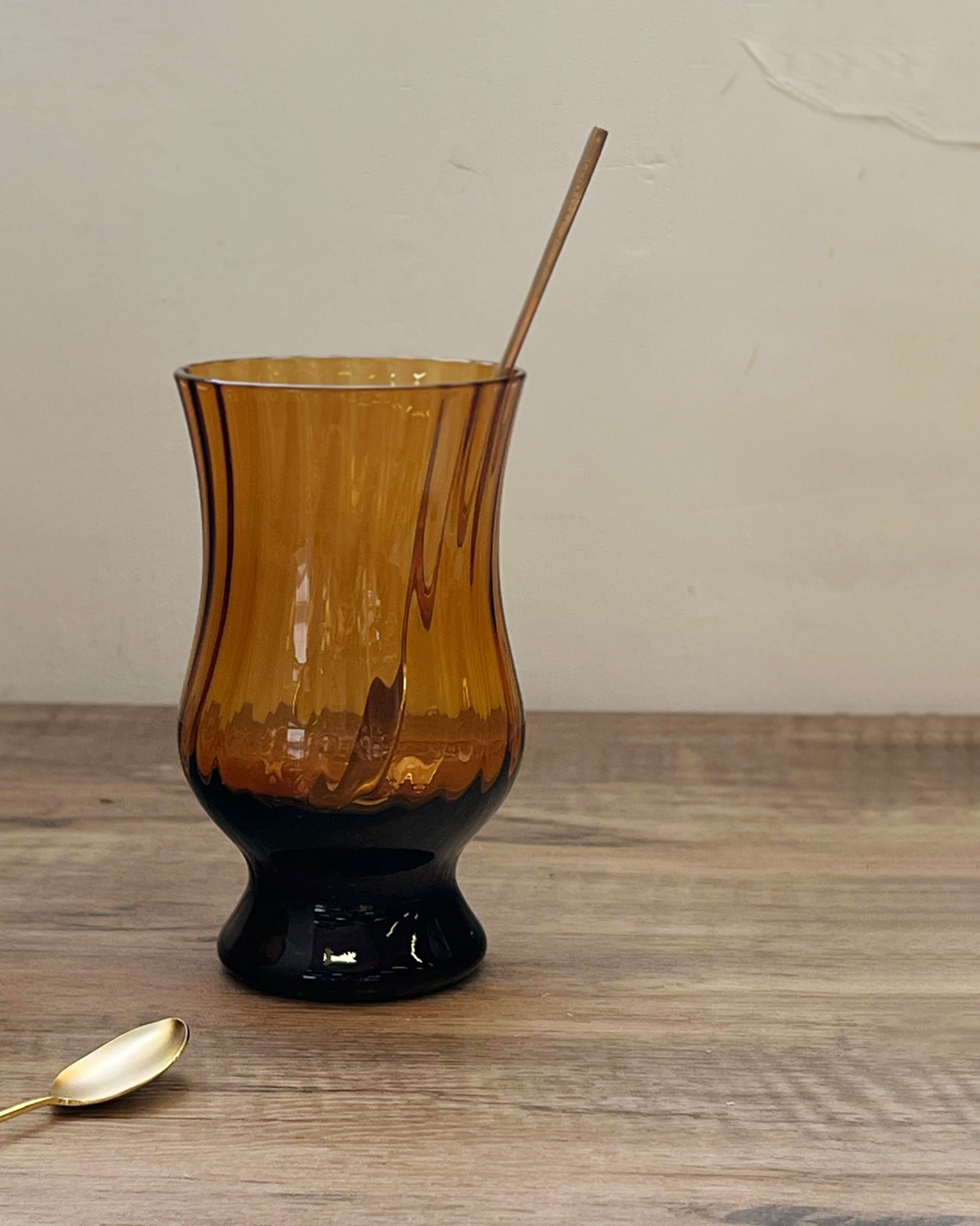 昭和摩登珈琲 Byron琥珀玻璃 水波紋珈琲杯｜廣田硝子