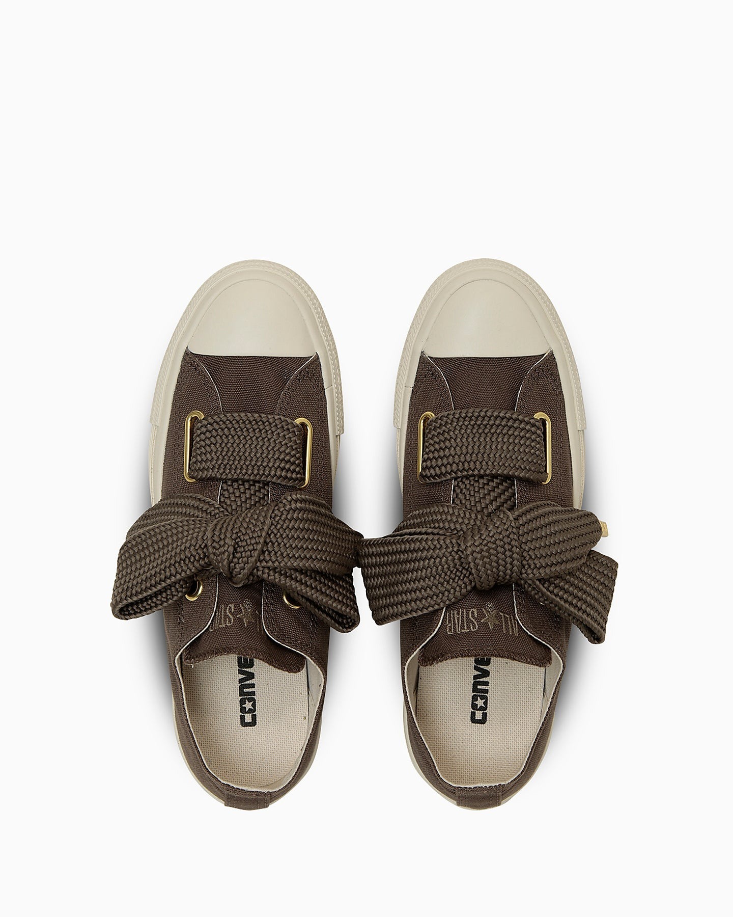 預購┃CONVERSE ALL STAR RIBBONLACE SLIP OX 金扣 蝴蝶結 低筒 帆布鞋 深灰褐色