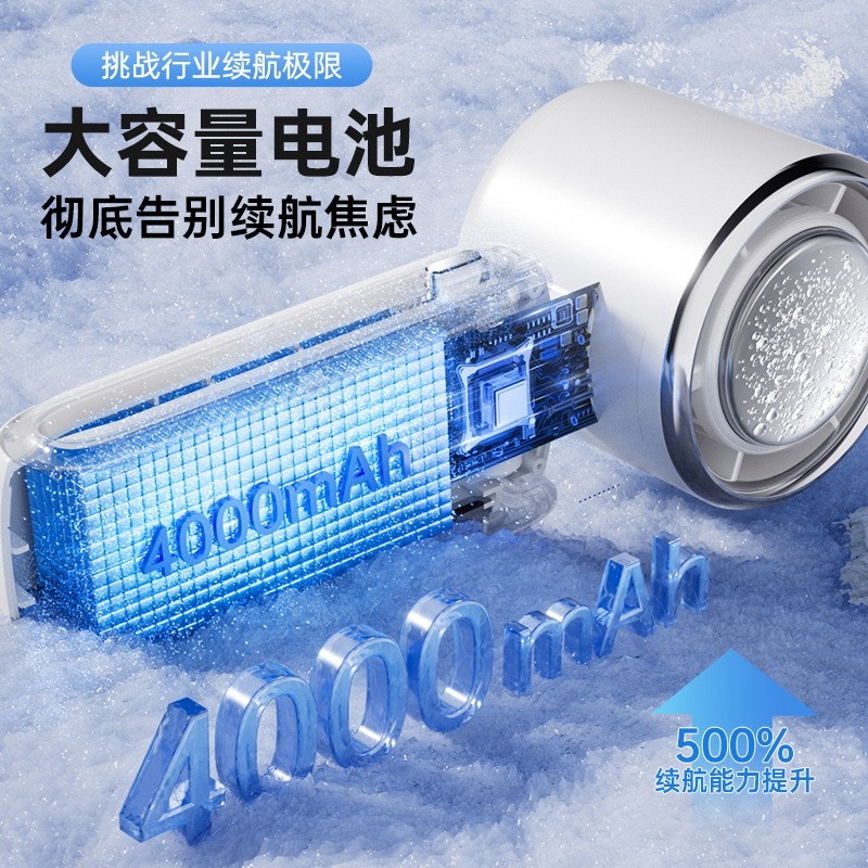 2025新款冰敷高速風扇半導體冷氣手持風扇便攜式充電折疊小風扇(深灰色)