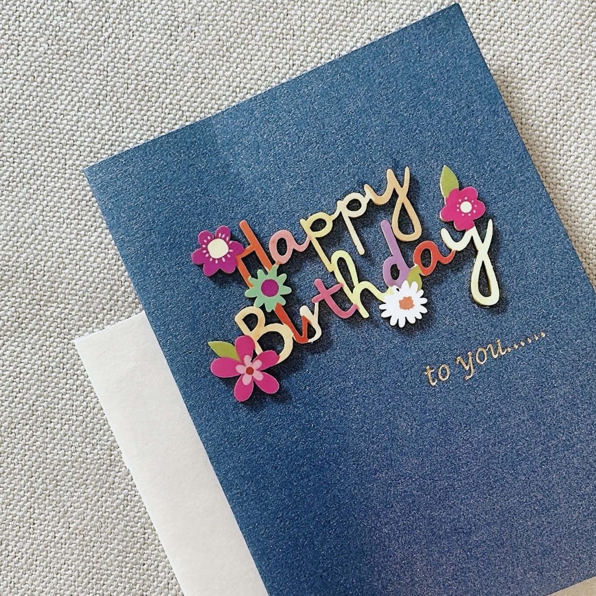 花開日手寫祝福卡