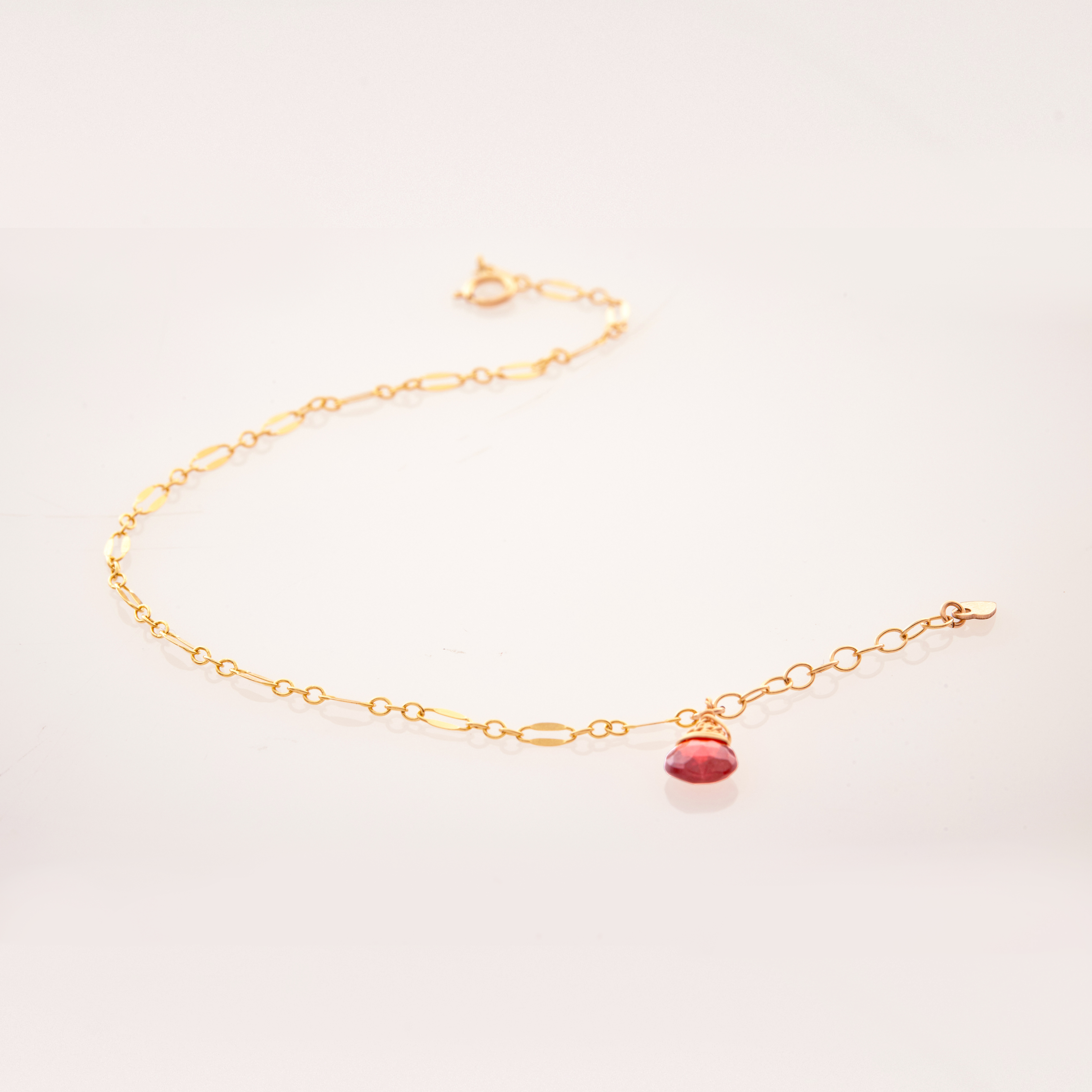 B148|14KGF紅鋯石手鍊