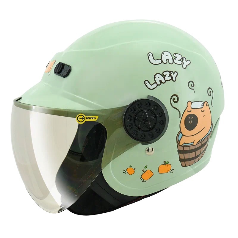 THH FH220 CAPY水豚君-卡皮巴拉  鼠尾草綠/橘 童帽 3/4罩