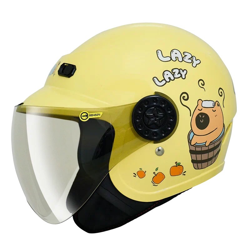 THH FH220 CAPY水豚君-卡皮巴拉  奶油黃/淺藍 童帽 3/4罩