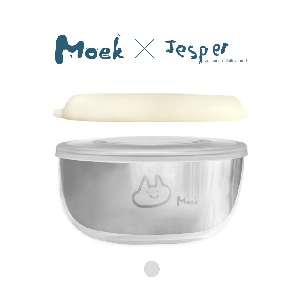 抗菌可微波不鏽鋼水晶點心碗四件組(矽膠上蓋)∣Moek X Jesper