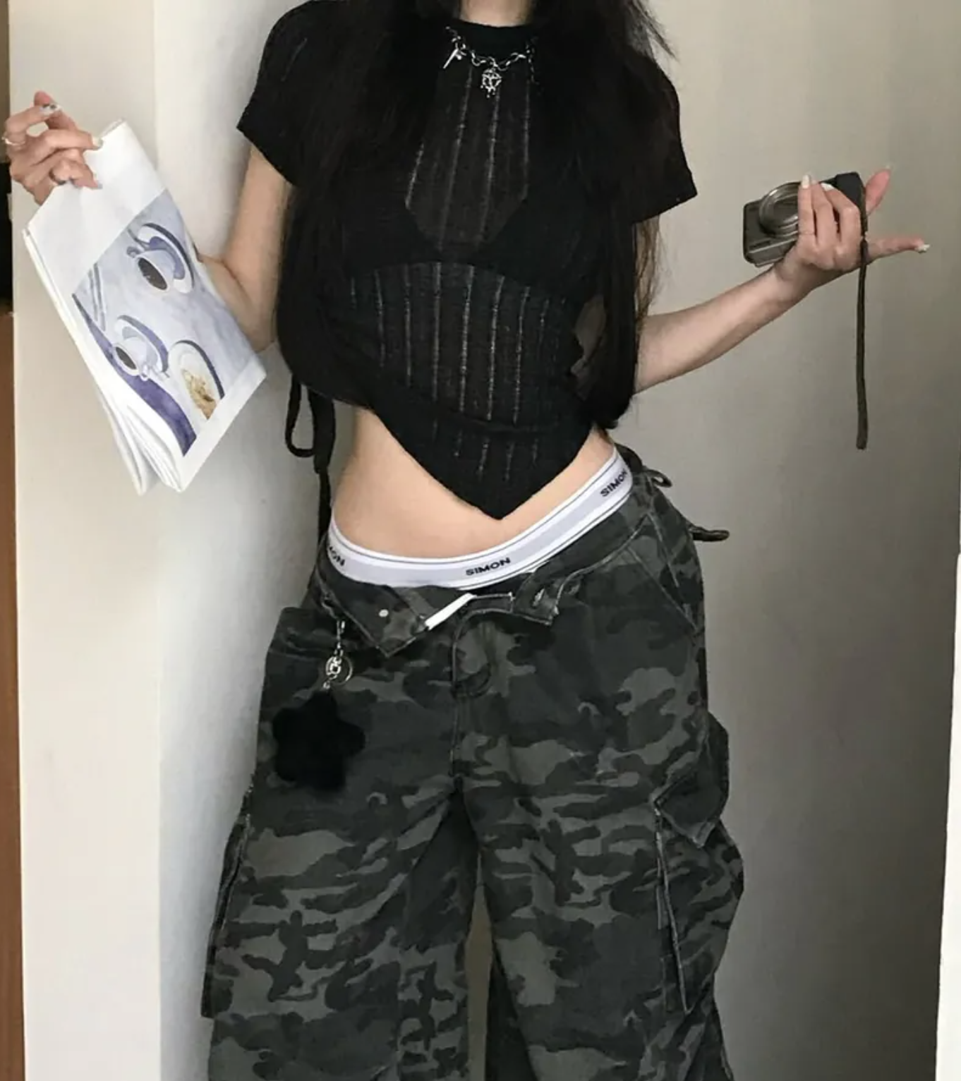 SIMON MADE GC-2505 杯子蛋糕 抽皺 坑條 短T