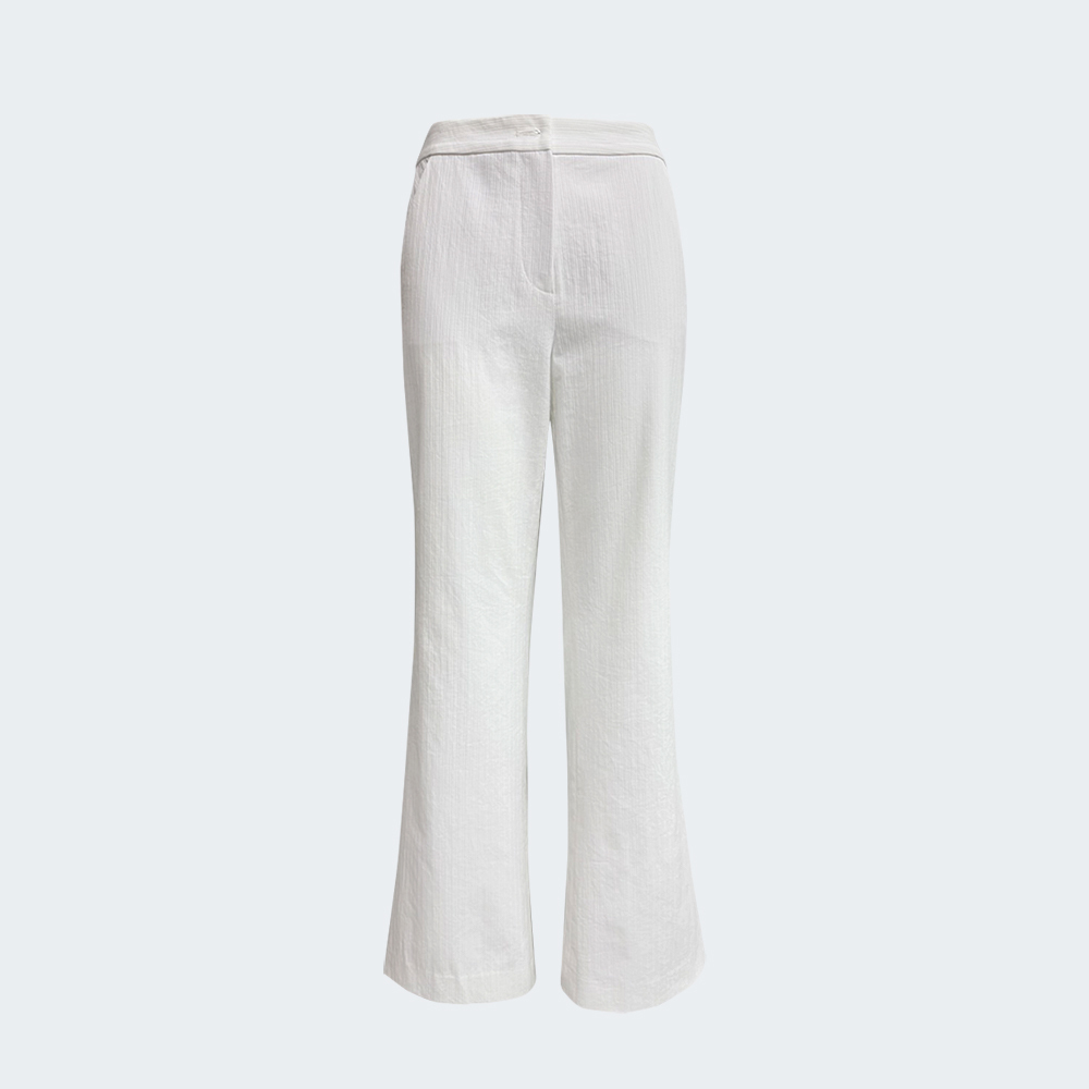 立體直紋質感寬口褲