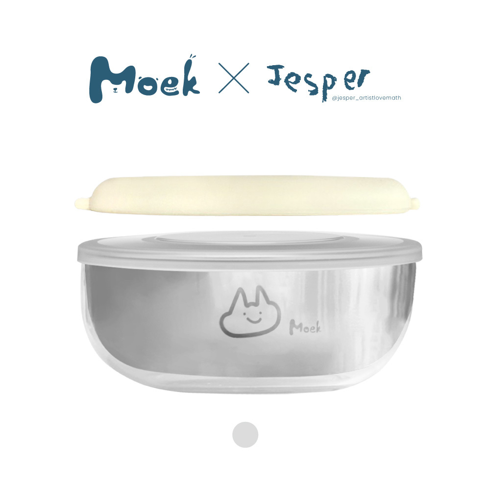 抗菌可微波不鏽鋼水晶小粥碗四件組(矽膠上蓋)∣Moek X Jesper