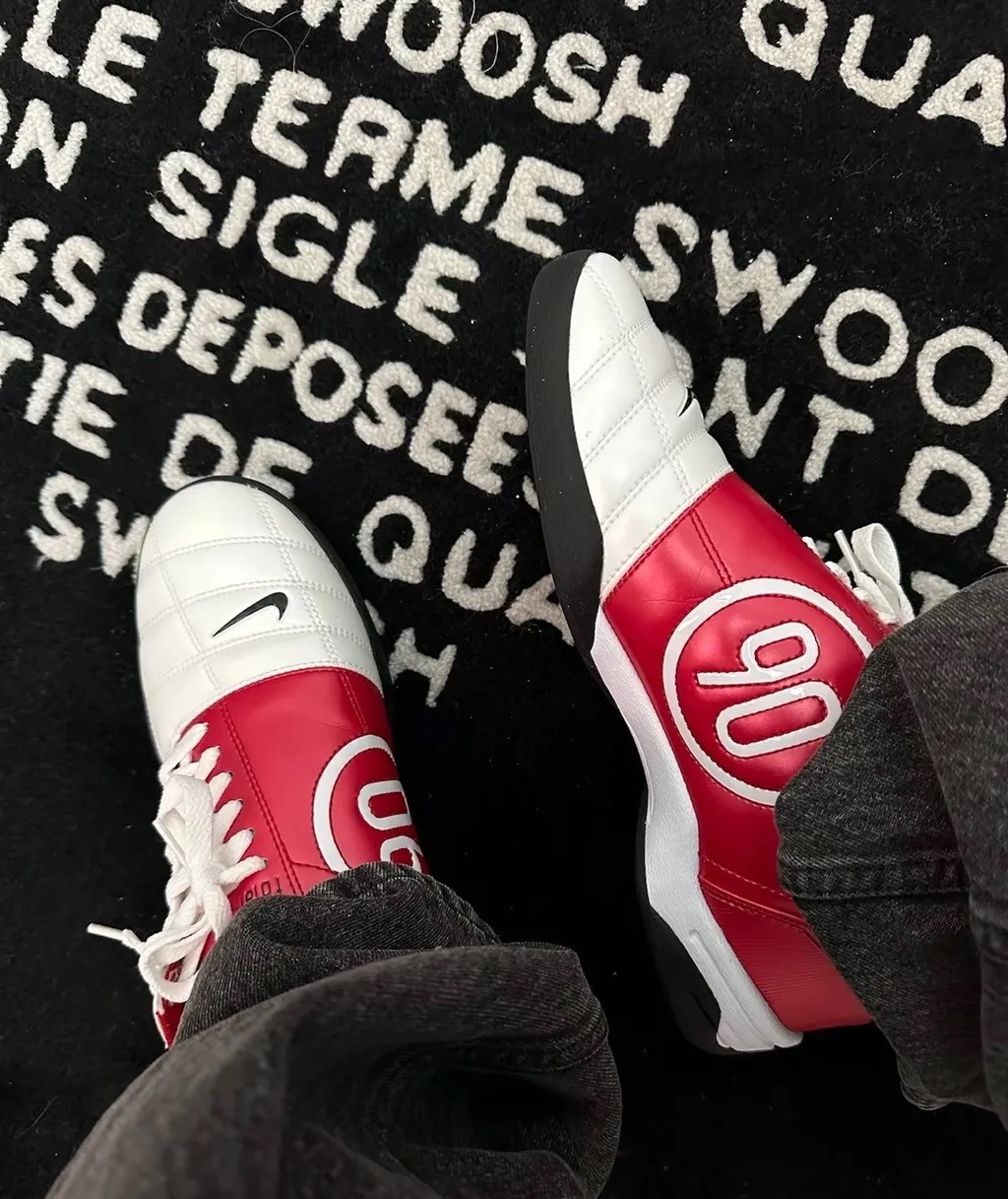 Nike Total 90 日本限定 白紅 漆皮 焦糖底 拼接 薄底 復古鞋 HQ2851-100