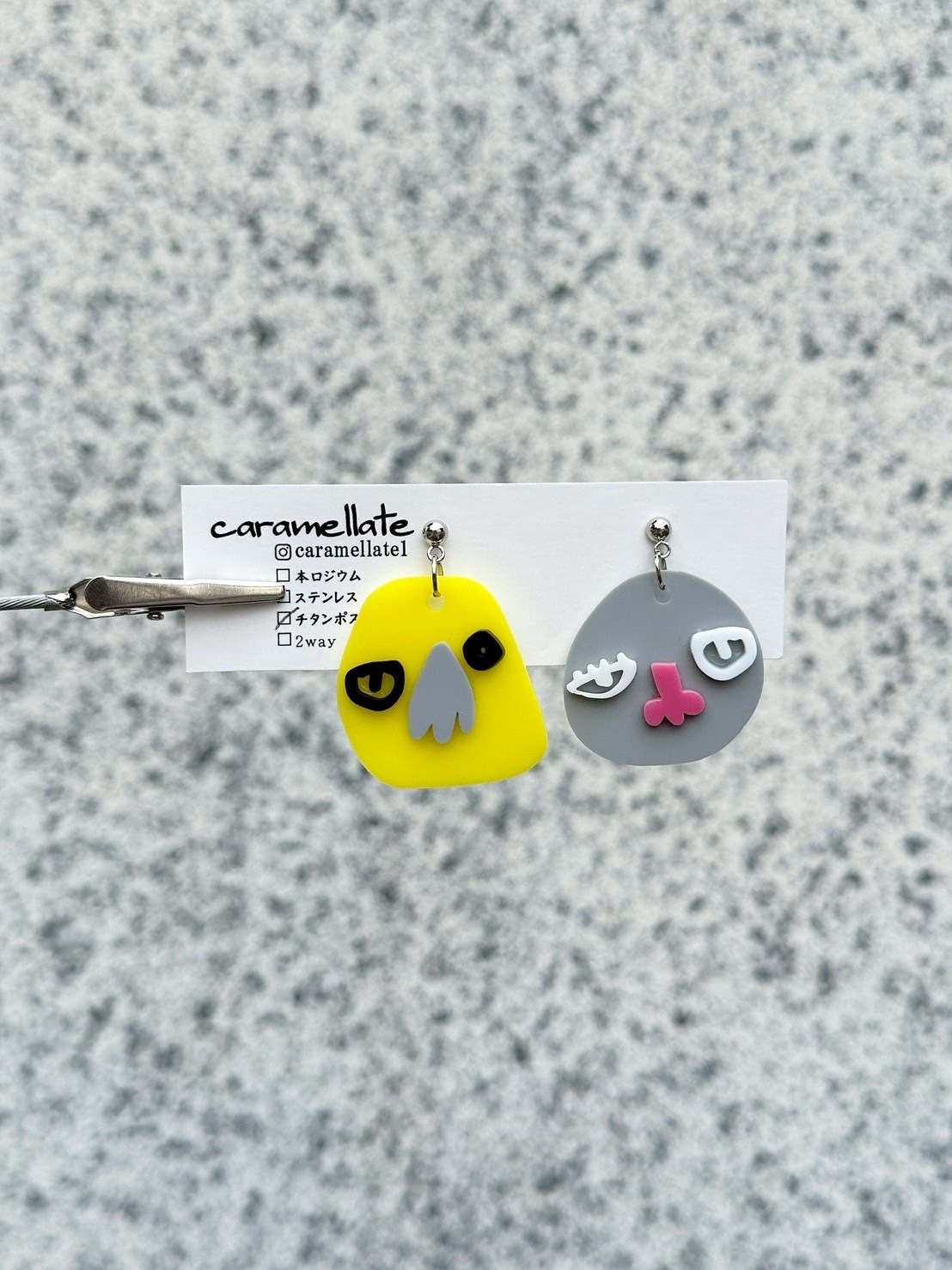 [caramellate] 怪趣表情耳環 | 耳針 | NO.150