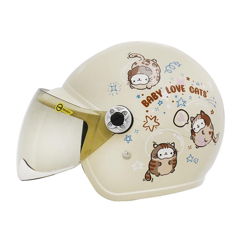 THH FH200Y 太空喵 象牙白 童帽 3/4罩式