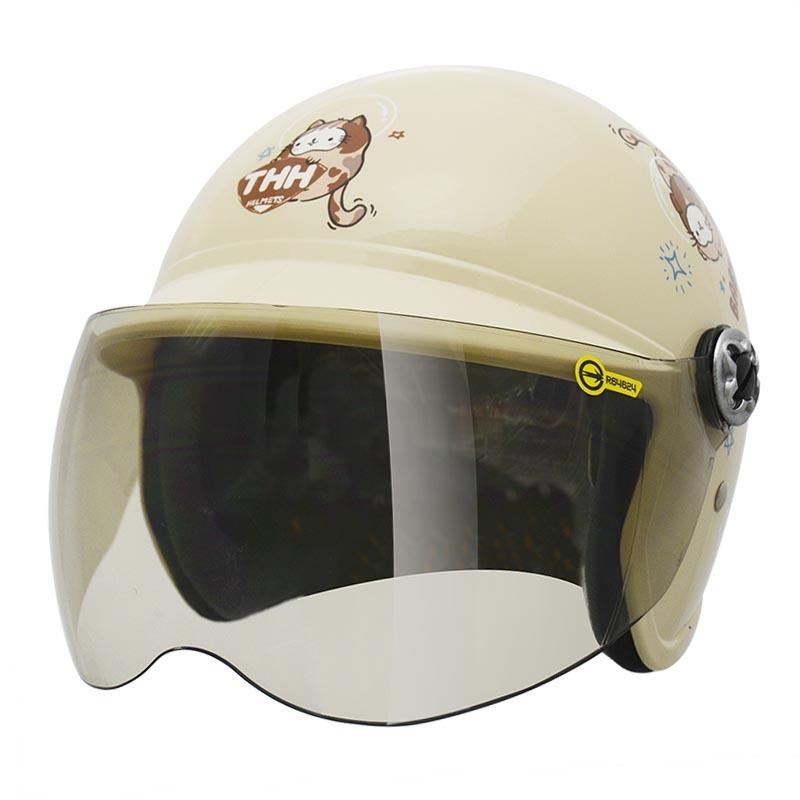 THH FH200Y 太空喵 象牙白 童帽 3/4罩式