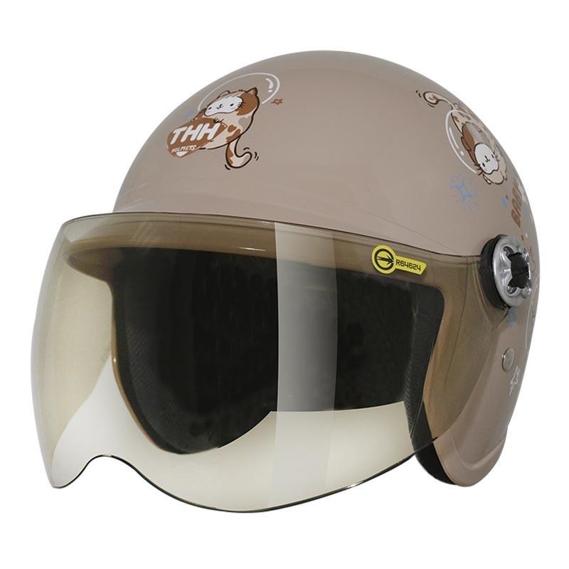 THH FH200Y 太空喵 焦糖拿鐵 童帽 3/4罩式