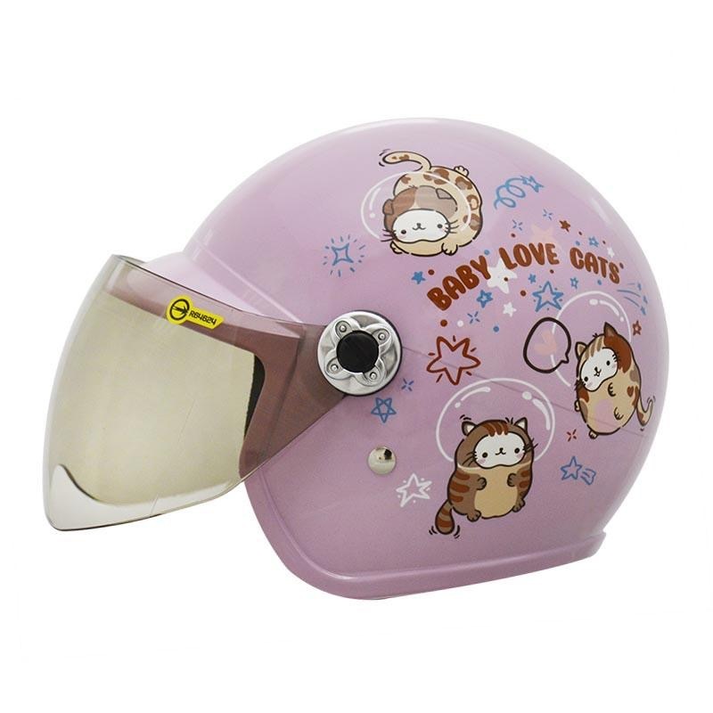 THH FH200Y 太空喵 粉紫 童帽 3/4罩式