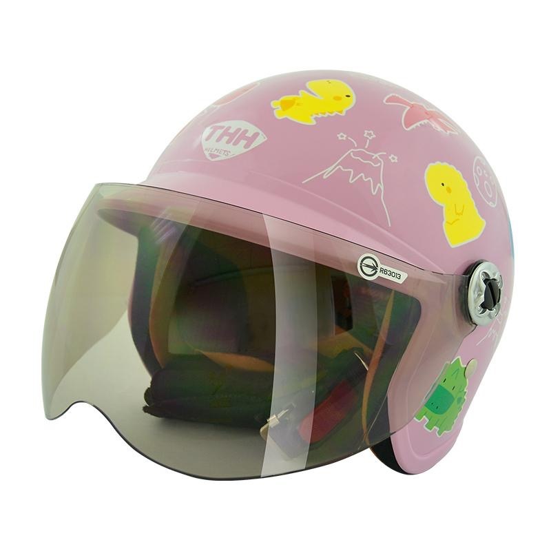 THH FH200Y FH200Y 小恐龍 粉紫 童帽 3/4罩式