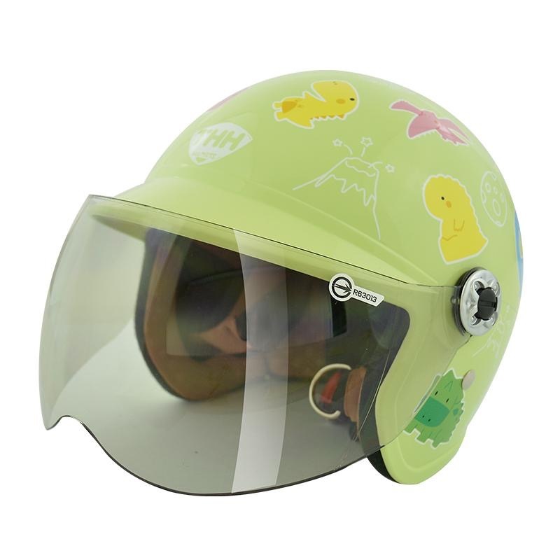 THH FH200Y FH200Y 小恐龍 蘋果綠 童帽 3/4罩式