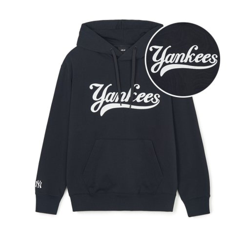 【直播】MLB LL081524 Varsity Chain 刺繡連帽衛衣(黑色)