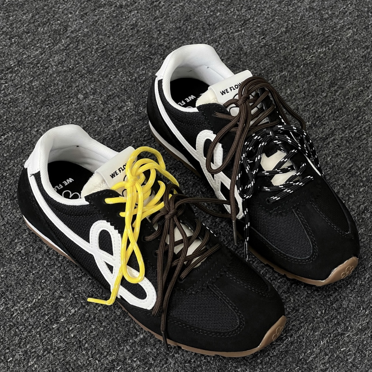 WE FLOWER 25SS 黑白 小花鞋 德訓鞋 耐磨 輕盈透氣 男女同款 瑪瑙黑