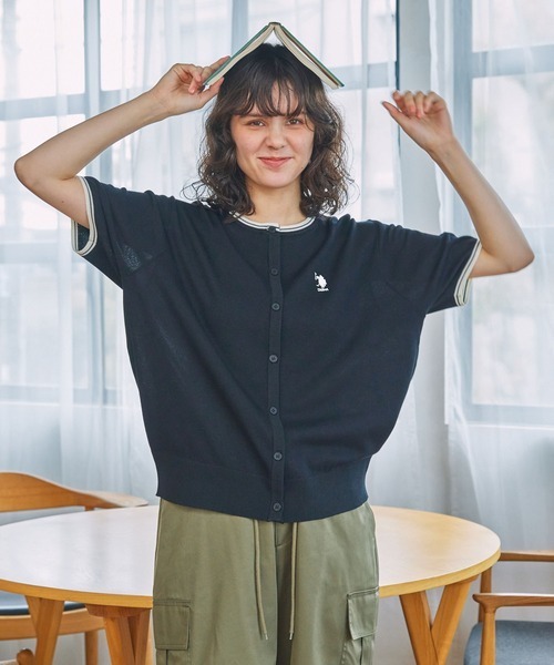 US POLO ASSN. One-Point Embroidered Knit Cardigan