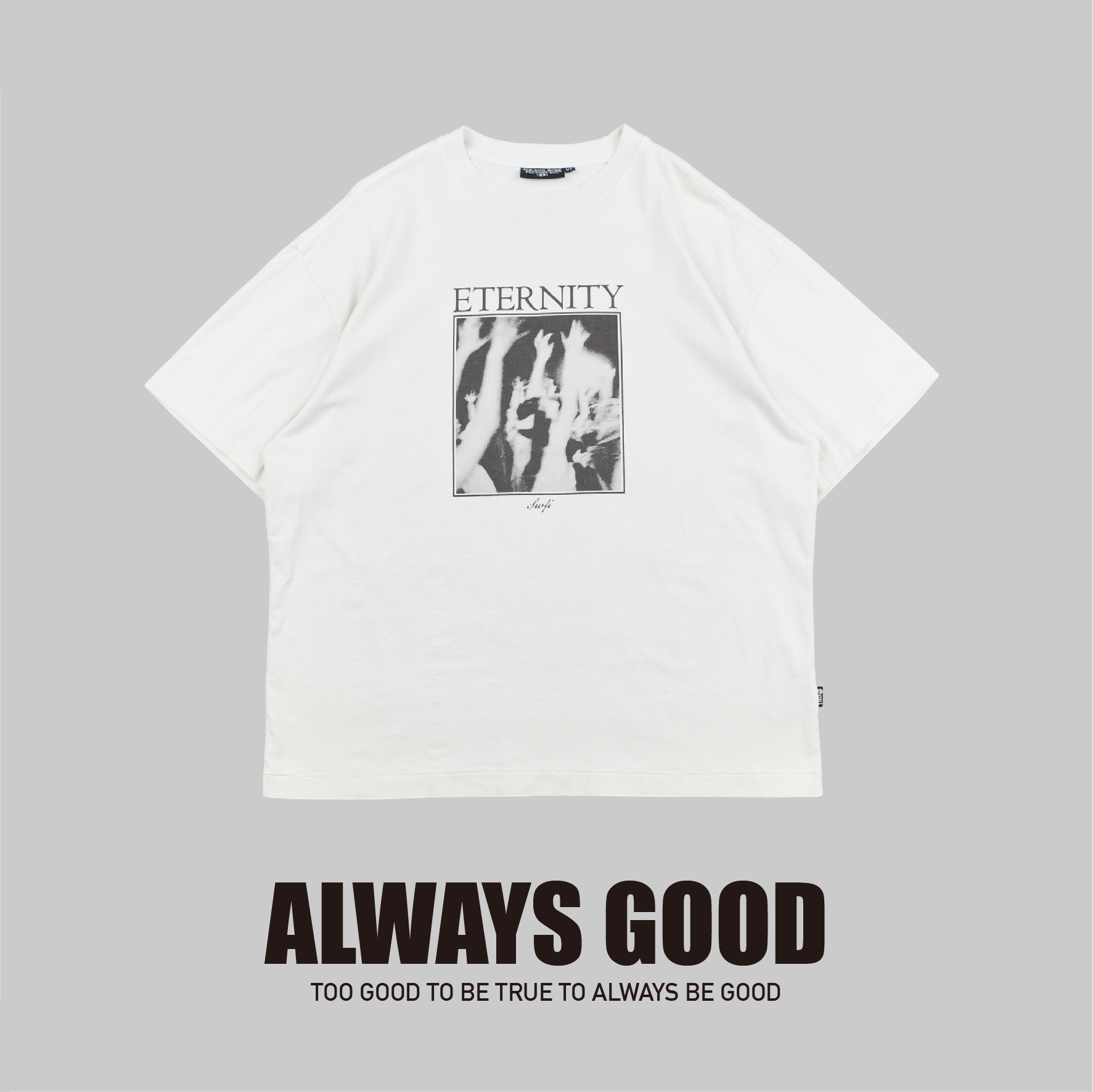 『Always_Good』照片標語 做舊 酵洗染色 BOXY 短T
