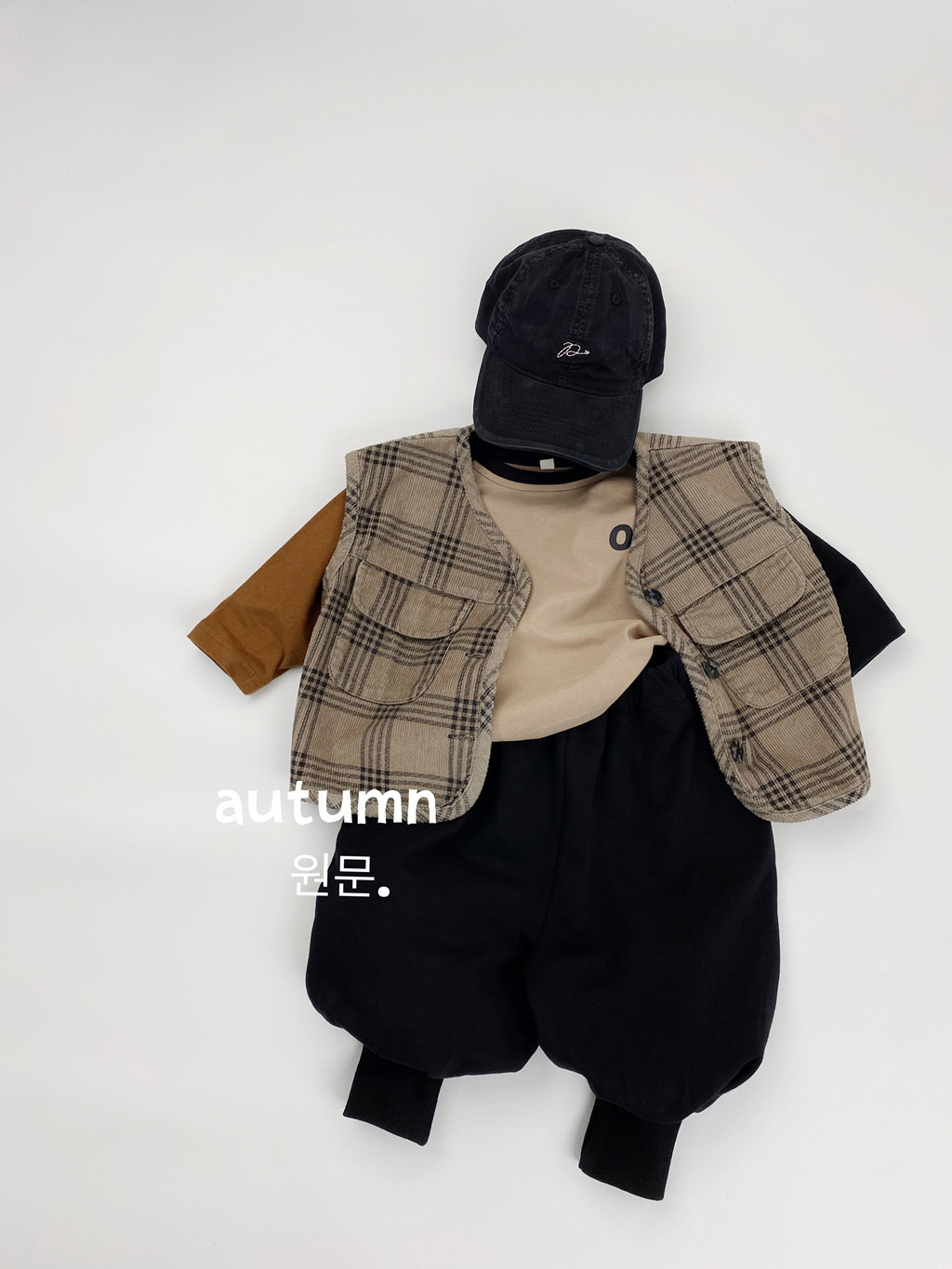 休閒燈芯絨咖格背心