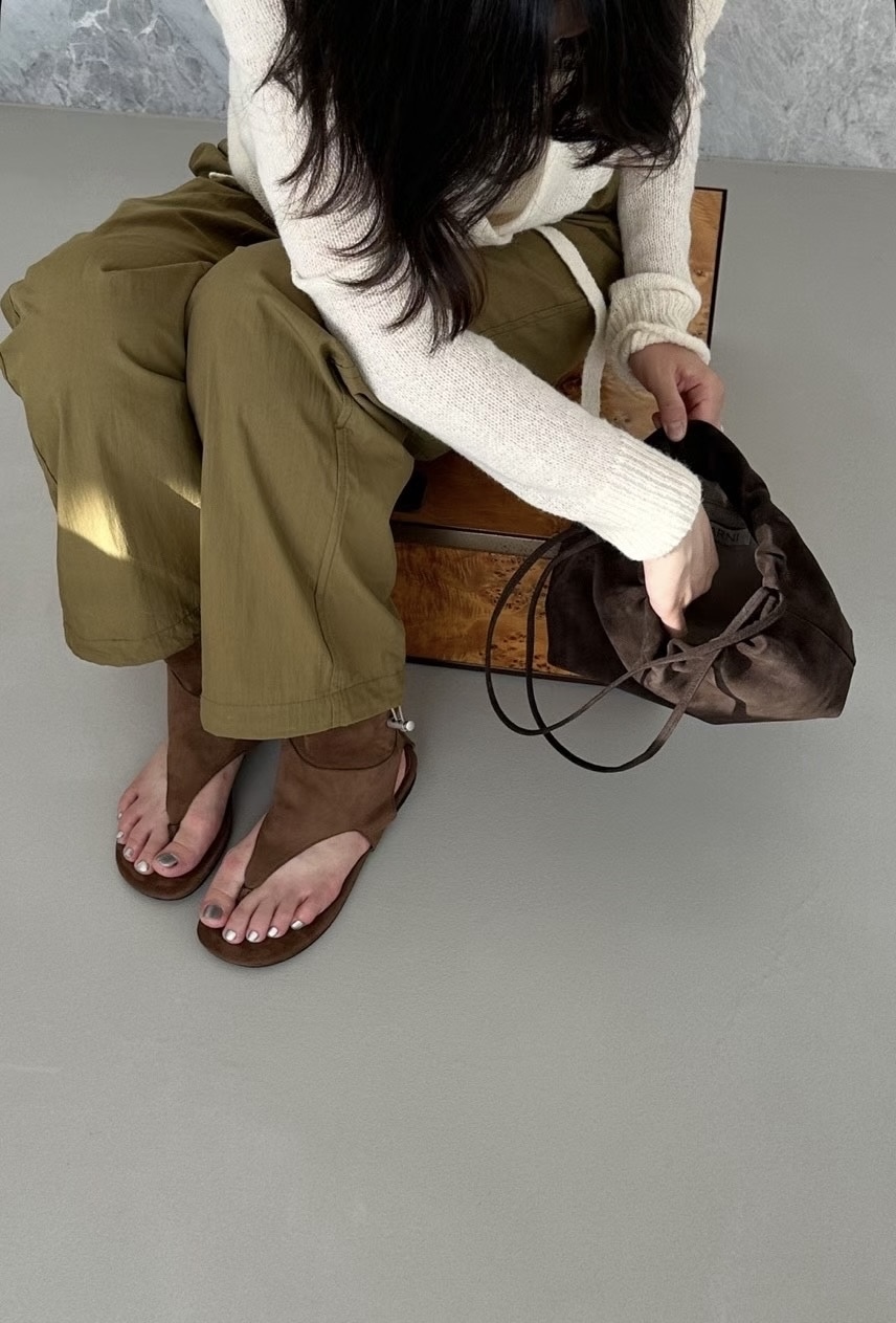 韓袋代購! 猄皮束口小手袋