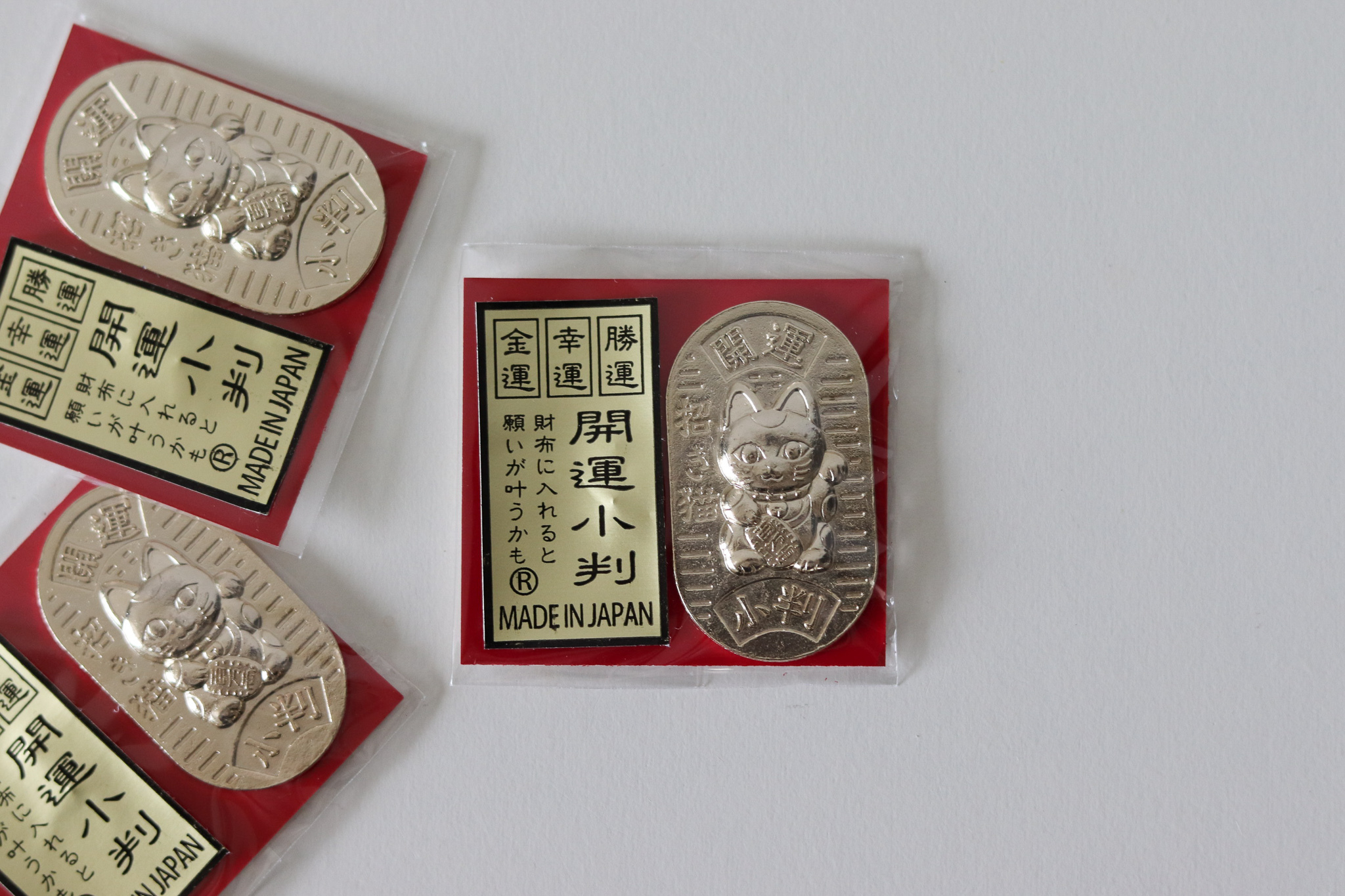 日本 開運 招財貓 小判 御守
