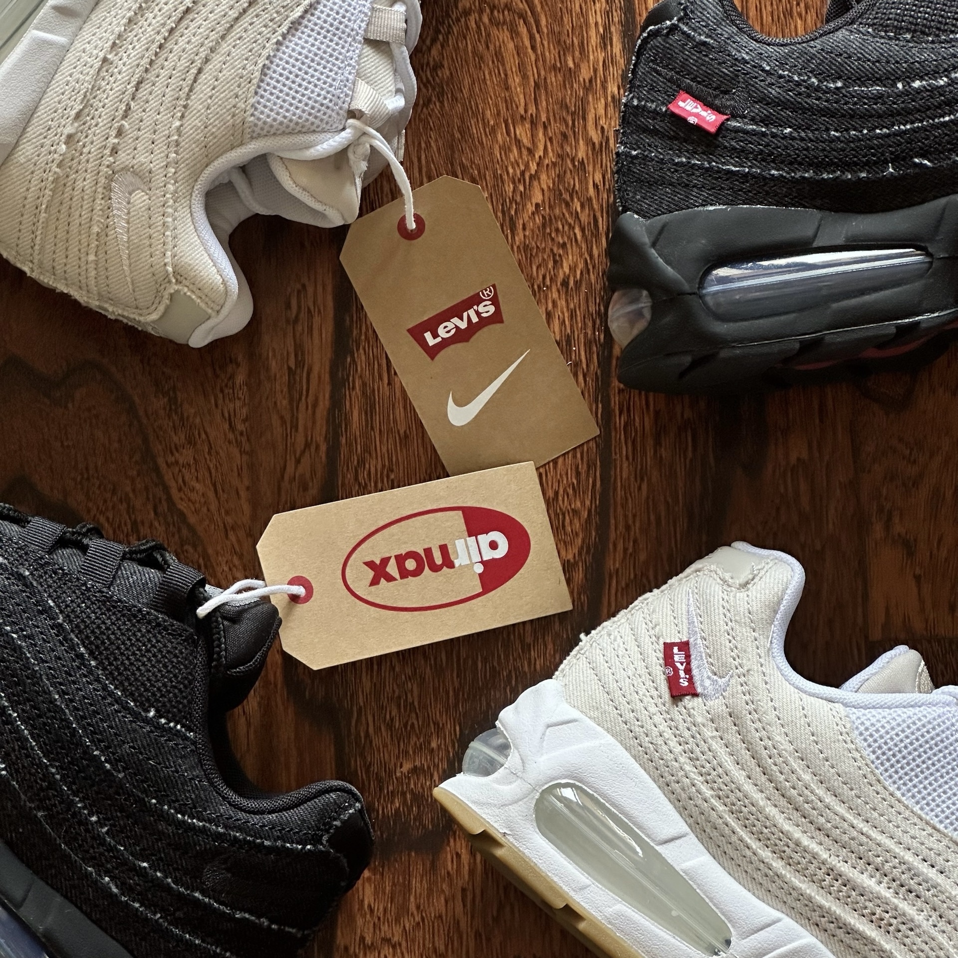 LEVI'S® x NIKE AIR MAX 95 "BLACK/ANTHRACITE" 聯名款 丹寧 不修邊 氣墊 休閒 /預購