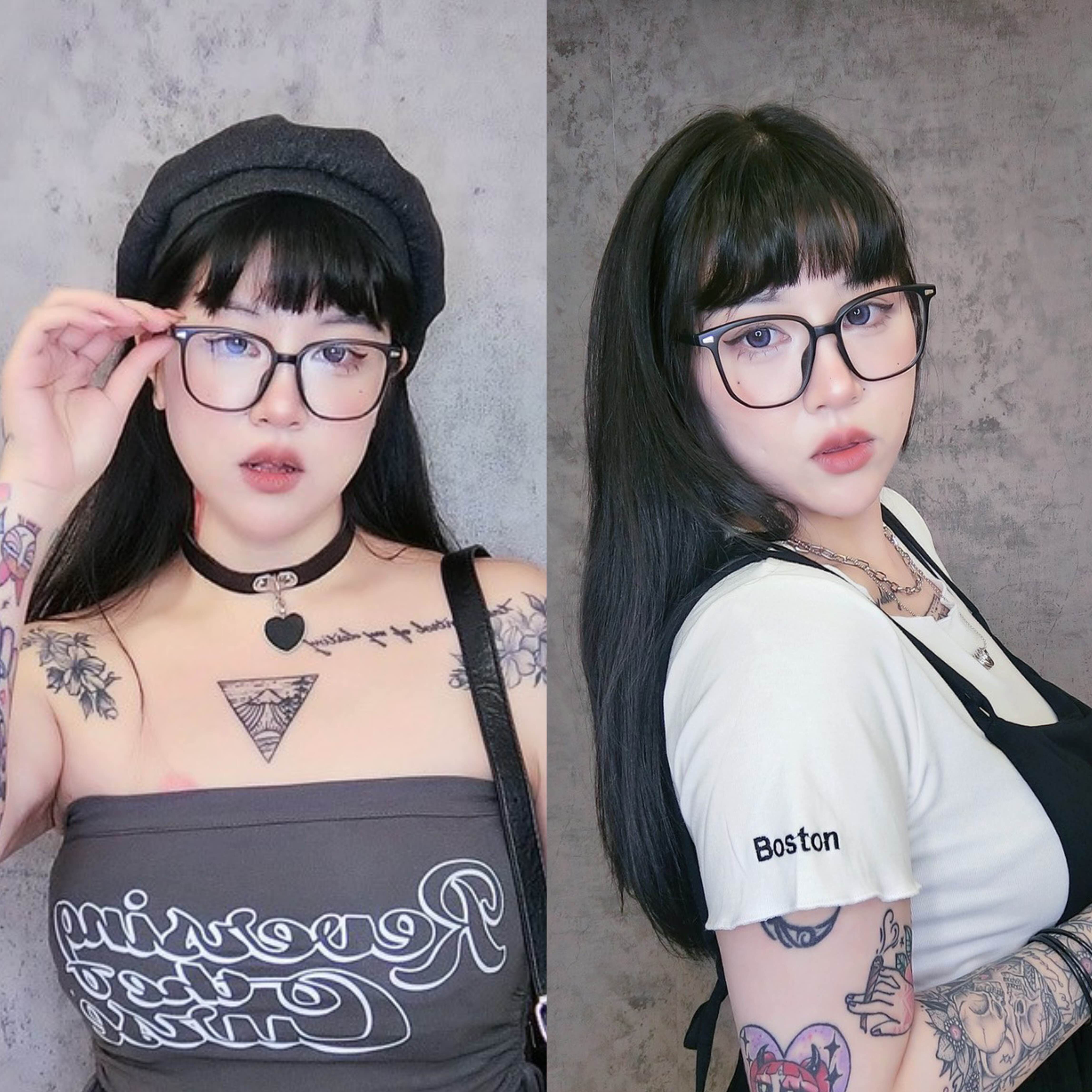 韓系氣質抗藍光無度數黑框眼鏡