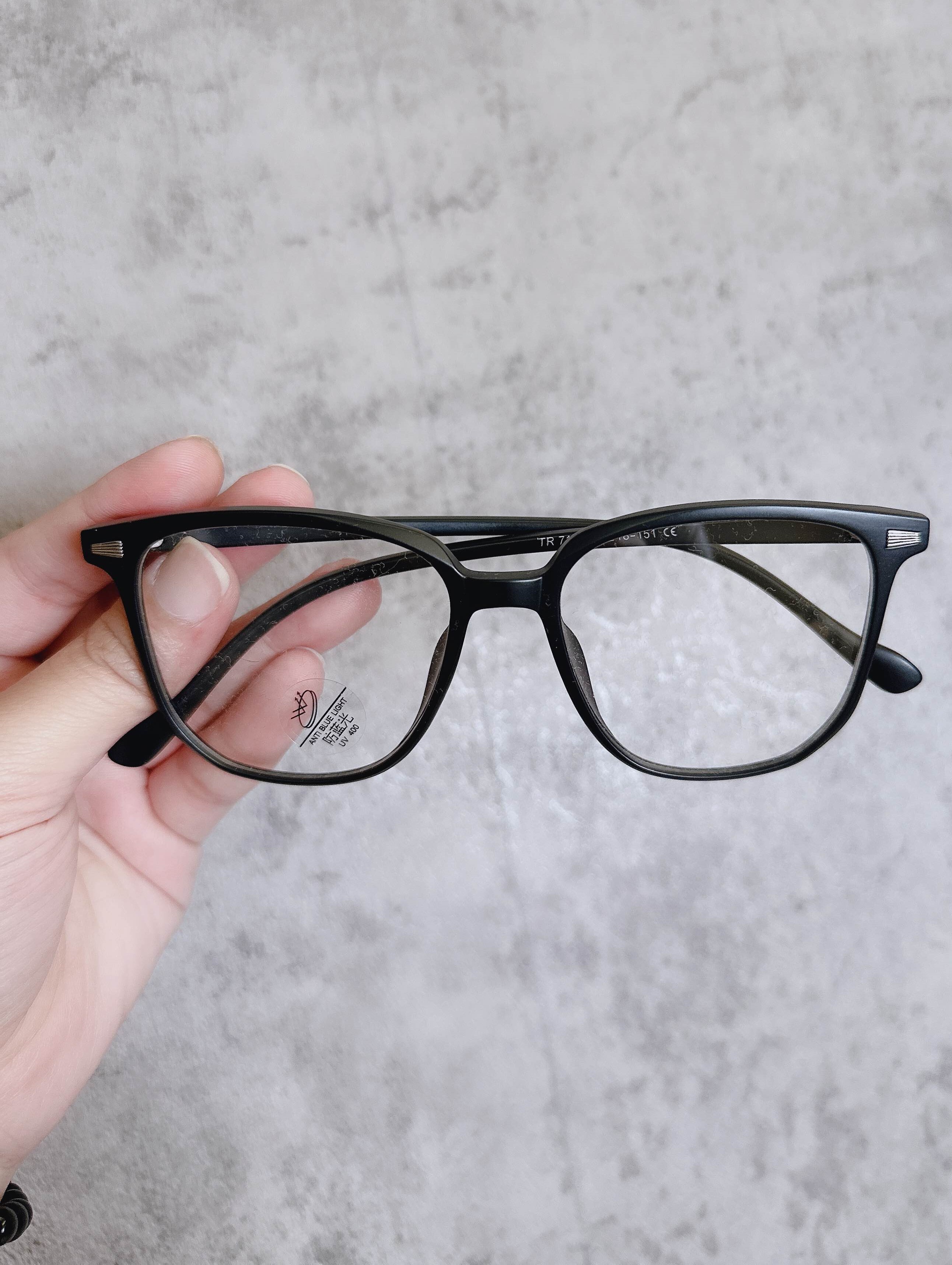 韓系氣質抗藍光無度數黑框眼鏡