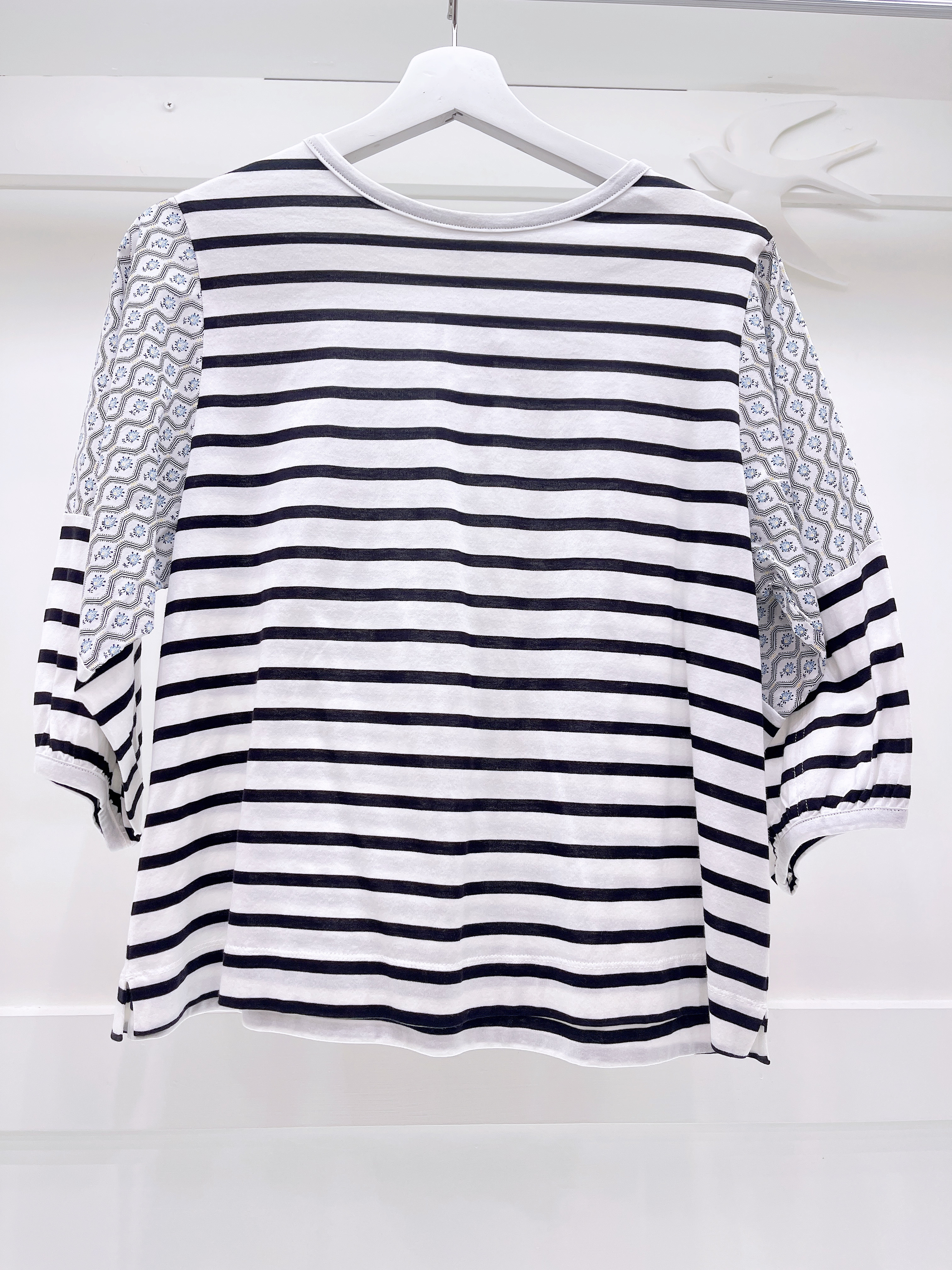 Liberty橫條花布上衣